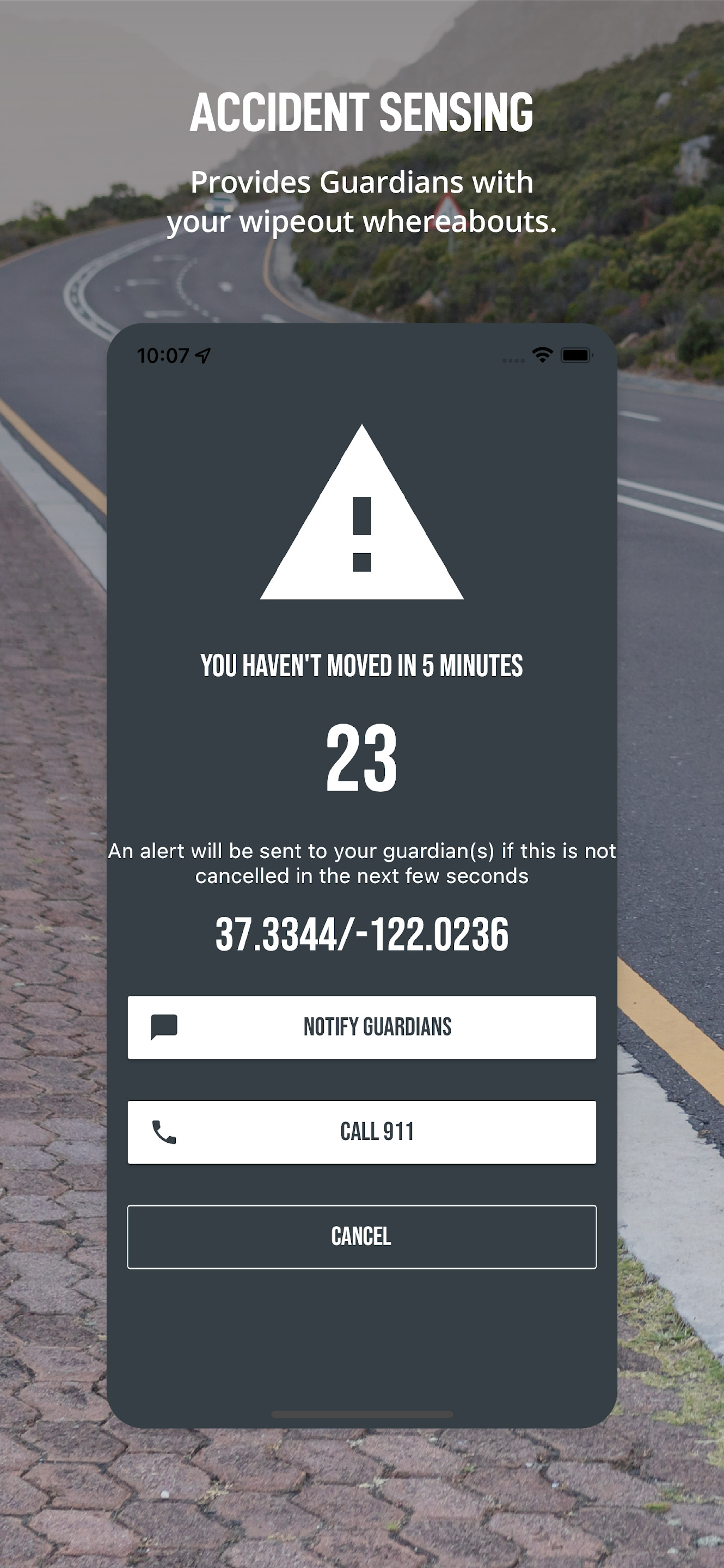 Accident Sensing feature